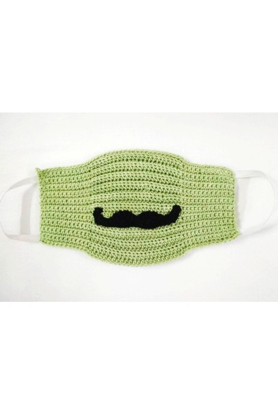 Happy Threads Handmade Crochet Masks with Moustache Motif Happy Threads Handmade Crochet Masks with Moustache Motif